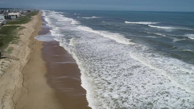 Drone Shot of Oceanfront in Kill Devil Hills