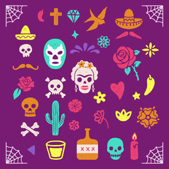 Vintage Day of the Dead graphics