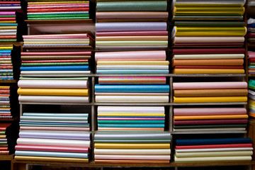 Various wrapping paper sold in the market.