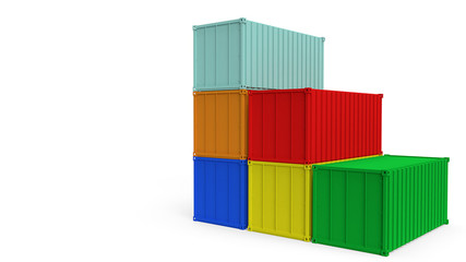 CONTAINER on white background for shipping concept 3d rendering.