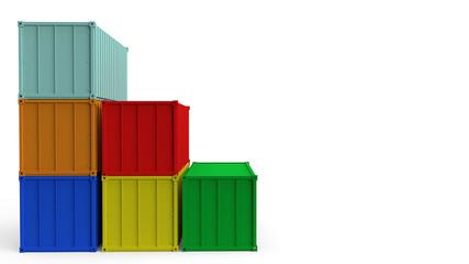 CONTAINER on white background for shipping concept 3d rendering.