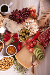 cheese board with side dishes