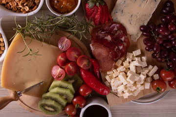 cheese board with side dishes