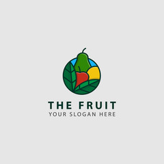 icon logo of fruits with bold line