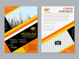 Modern professional two-sided flyer vector design template