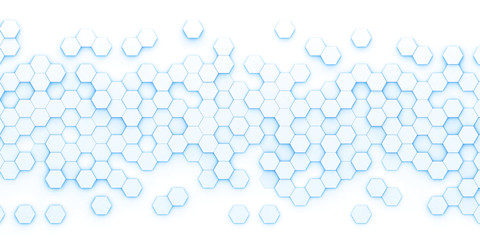 Bright hexagon wallpaper or background - 3d render