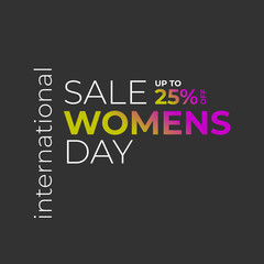 Womens day sale banner. The flag shape
