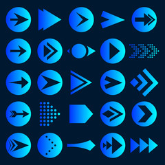 Set of vector arrows. Arrows Black vector on white background. Arrow vector icon. Arrow icon. Arrows Collection 