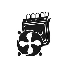 calendar Commitment Teamwork Together Black Logo