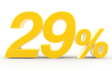 29 percent on white background illustration 3D rendering