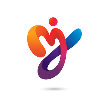 Abstract mj logo Premium Vector
