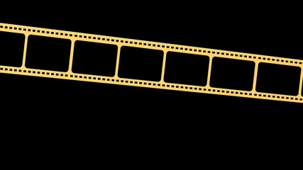 3d rendering of 35mm film strip scan with signs of usage with isolated background