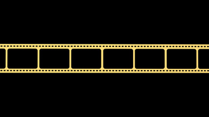 3d rendering of 35mm film strip scan with signs of usage with isolated background
