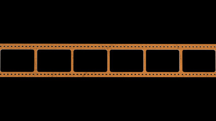 3d rendering of 35mm film strip scan with signs of usage with isolated background