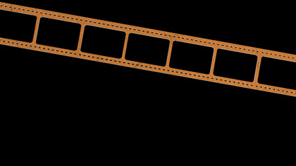3d rendering of 35mm film strip scan with signs of usage with isolated background