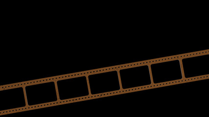 3d rendering of 35mm film strip scan with signs of usage with isolated background