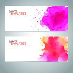 Design banner with Watercolor template. vector background