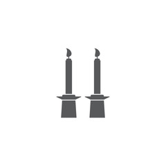 Shabbat candles vector icon symbol isolated on white background