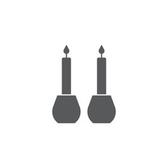 Shabbat candles vector icon symbol isolated on white background