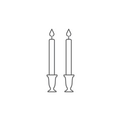 Shabbat candles vector icon symbol isolated on white background