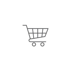 Shopping cart vector icon symbol isolated on white background