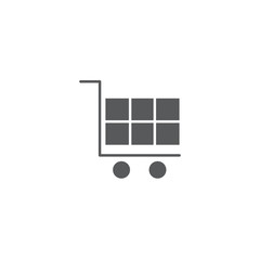 Shopping cart vector icon symbol isolated on white background