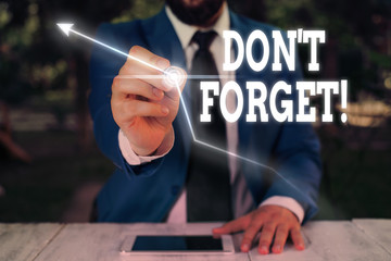 Text sign showing Don T Forget. Business photo showcasing used to remind someone about an important...