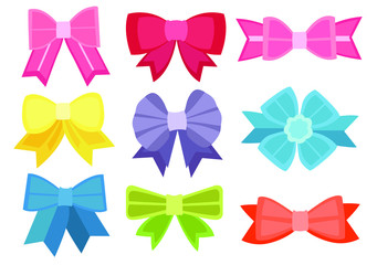 bow colour design and multicolored bow colorful on white background illustration vector  and multicolored bow colorful