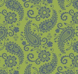 traditional paisley floral pattern , textile , Rajasthan, India	