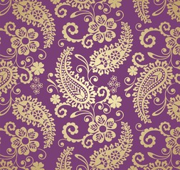 traditional paisley floral pattern , textile , Rajasthan, India	