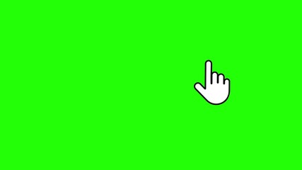 Click icon sliding and pressing button on green screen. Hand gesture symbol or one finger tap on chroma key. Digital touch screen concept, simple flat animation in 4k - Powered by Adobe