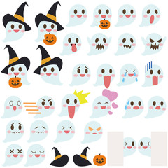 ハロウィン　おばけ　イラスト　パターン素材 © kumao