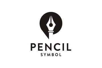 pencil symbol logo design vector illustration