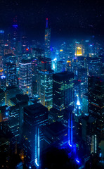 Cityscape at nightlight in Chicago,USA