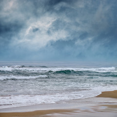 stormy day on beach