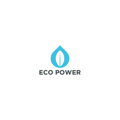 Eco power logo water and leaf element