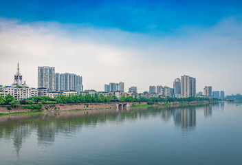 Fototapeta na wymiar Cityview of Leshan City, Sichuan Province, China