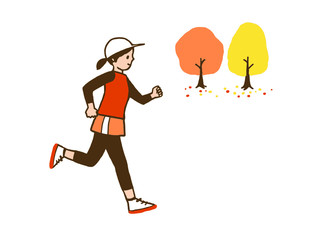 Obraz na płótnie Canvas Running in the park in autumn