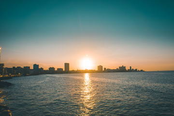 Fototapeta premium Sun falling over Old Havana, Cuba