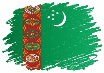 Flag of Turkmenistan, Republic of Turkmenistan. Template for award design, an official document with the flag of Turkmenistan. Bright, colorful vector illustration.