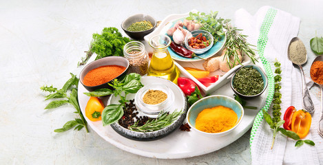 Fresh and dried herbs and spices