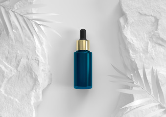 Skin care moisturizing cosmetic premium products with natural background, 3d render.