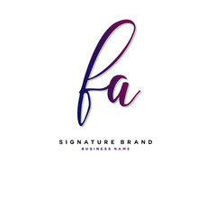 F A FA Initial letter handwriting and  signature logo concept design.