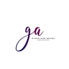 G A GA Initial letter handwriting and  signature logo concept design.