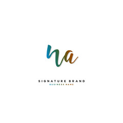 N A NA Initial letter handwriting and  signature logo concept design.