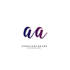 A AA Initial letter handwriting and  signature logo concept design.