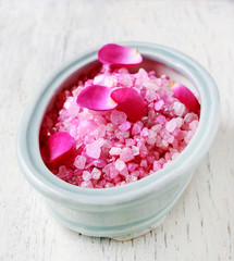 Nail spa enriching treatment with essential oils and rose petals
