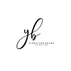 Y B YB Initial letter handwriting and  signature logo concept design.