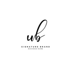 U B UB Initial letter handwriting and  signature logo concept design.