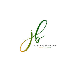 J B JB Initial letter handwriting and  signature logo concept design.